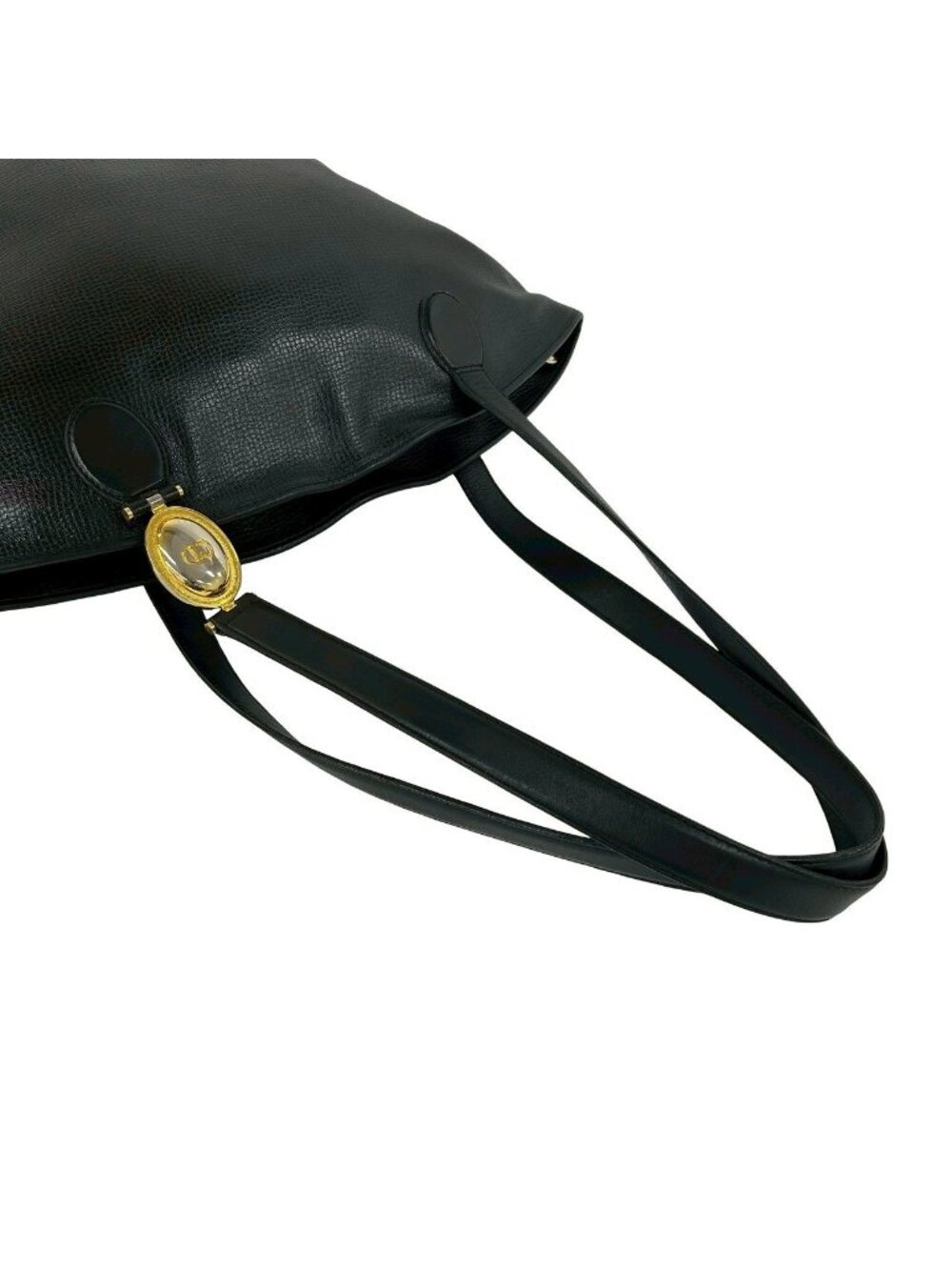 Dior CD Logo Leather Tote Shoulder Bag Black - Picture 4 of 10